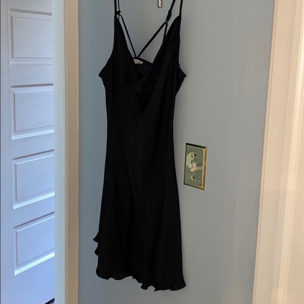 Black cowl neck dress